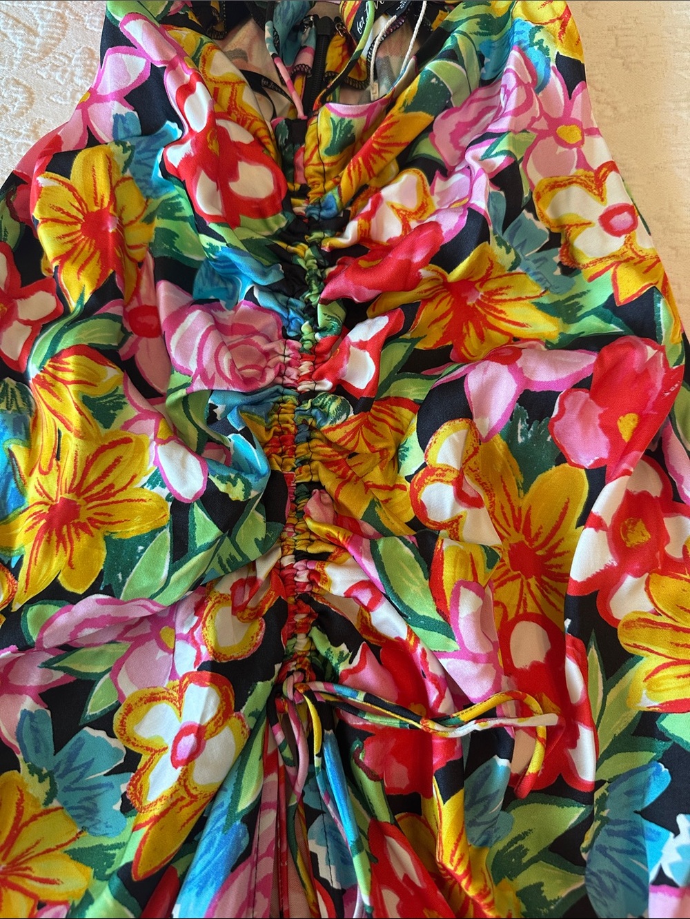 NWT For Love & Lemons Mallory Lace-up Floral Maxi Dress, Small - Picture 7 of 9